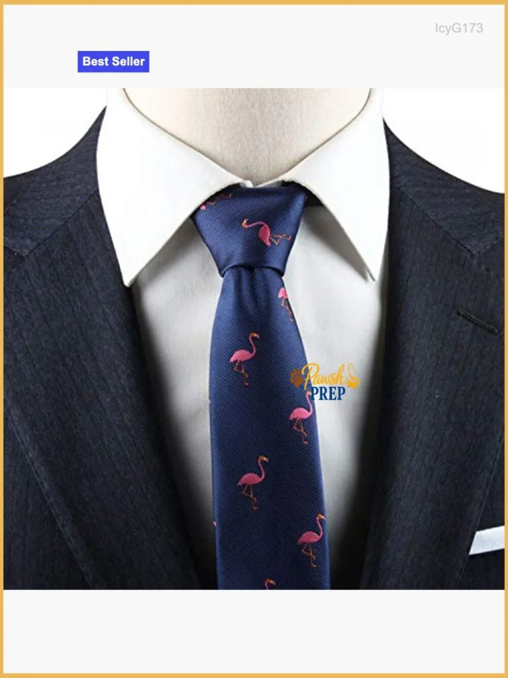 Skinny Microfiber Necktie with Bird Pattern for Weddings and Work